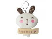 Lovely Plush Bear Bunny Couple Pendant with Love Confession Words White