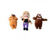 3 in 1 Bear Piggy Bank Stuffed Toy Gun Shooter Set Brown Purple Black