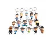 16pcs Detective Conan Series Anime Cartoon Mini Figure Keychain Key Ring