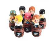 7pcs Anime One Piece Piggy Bank Style Figure Doll Desktop Display Toy