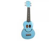 Freeman UK 01 21 Inch Smile Face Basswood Soprano Ukulele Blue