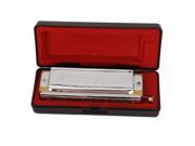 New Qimei Key of C 10 Holes 40 Tone Chromatic Harmonica with Box for Student