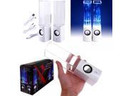 RC S01 LED Light Dancing Water Speaker Creative Music Box USB for PC Laptop MP3 MP4 Cell Phone White