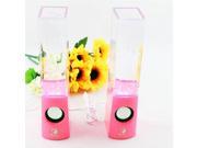 RC S01 LED Light Dancing Water Speaker Creative Music Box USB for PC Laptop MP3 MP4 Cell Phone Pink