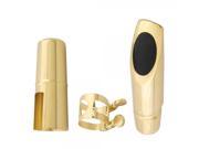 Standard Alto Saxophone Metal Mouthpiece Gold with Cap Ligature 7