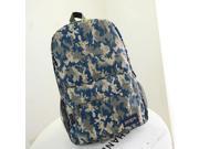 Concise Leisure Candy Color Camouflage Pattern Oxford Cloth Backpack Green