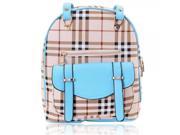 Newfashioned Stylish Scotland Checks Pattern Double shoulder Travel Bag Backpack Blue