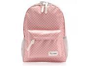 GL T04 Retro Dot Pattern Nylon Oxford Girl Backpack Pink