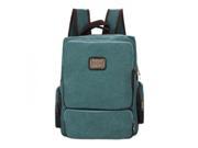 Large Capacity Pure Color Canvas Man Backpack Green