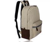 GL T05 Retro Style Pure Color Canvas Backpack Khaki
