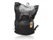 Casual and Retro Men Canvas Shoulders Bag Backpack School Bag Black