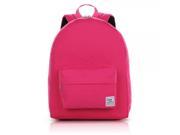 Korean Style Canvas and Fabric Adjustable Padded Shoulder Straps Women Men Travel Laptop Backpack Bag Rose Red