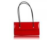 Sweet Women PU Leather Streamline Small Paragraph Handbag Red