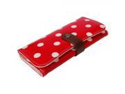 Lovely Women Dots Pattern Button Closure Purse Wallet Red