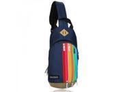 New Casual Colorful Multi Zippers Nylon Male Messenger Bag Chest Bag Dark Blue