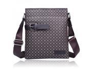 Fashionable Casual Business Printed Pattern Superb PU Leather Male Messenger Bag Brown