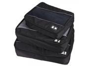 Portable Single Layer Honeycombed Checks Pattern Three piece Travel Storage Luggage Black