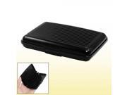6 Pockets Striped Surface ID Business Card Holder Black