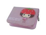 MOCMOC Explosive Head Doll Strawberry Cute Female Mini Short Wallet Purse Pink