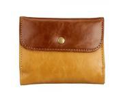 Popular Women PU Leather Button Closure Card Holder Case Wallet Purse Yellow