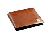 Casual Style Cow Leather PU Men’s Short Wallet Card Bag Brown