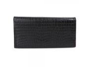 Stone Pattern PU Leather Women’s Clutch Wallet Black