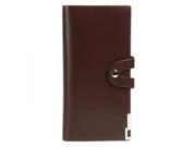 Leisure Style Buckle Style Multi Card Slots Large Capacity Male Cow Leather PU Wallet Coffee