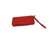 Women Zipper Button Design PU Leather Purse Wallet Red