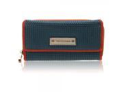 Retro Hollowed out Plaid Pattern Long Wallet Handbag for Women Green