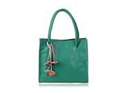 Fashion Compact Rectangle Pure Color PU Leather Women’s Handbag Green