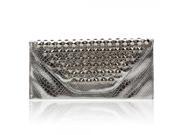 New Fashion Embossed PU Leather Female Evening Bag Silver