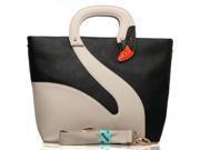 Unique Personalized Swan Style PU Leather Female Handbag Black