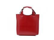 Fashion Retro Style Square Shape Pure Color Handbag Wine Red