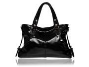 Fashion Wax Motorcycle Style Women’s Handbag Single shoulder Bag Messenger Bag Black