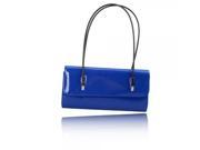 Sweet Women PU Leather Streamline Small Paragraph Handbag Blue