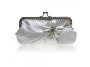 Fashionable Beaded Rhinestone Party Bag Bride Handbag White