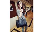 Fashion Western Style Pure Color Rectangle Shape Snake Grain PU Leather Women’s Handbag Black