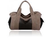 New Trendy Large Capacity Male Canvas Handbag Shoulder Bag Coffee