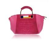 New and Stylish Matte Leather Female Handbag with Alligator Grain and Smile Pattern