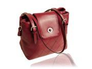 Korean Style Rhombus Pattern Pure Color Zipper Hasp PU Leather Messenger Bag Red