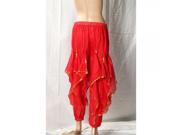 Belly Dance Rotate Dance Chiffon Golden Edge Trousers Red