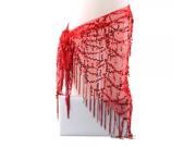 Beautiful Belly Dance Triangle Fringe Hip Scarf Waist Chain Costume Belt China Red