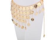 Y01 Belly Dance Large Coin Triangle Costume Belt Chatelaine Golden