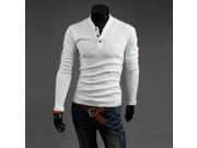 Korean Style Concise Fashionable Personalized Long Sleeve Cotton Blended Male Pullover Coat White M