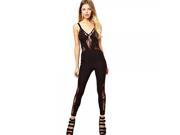 Dear lover Casual Nightclub Hollow out Sleeveless Lace Ninth Rompers Black Free Size