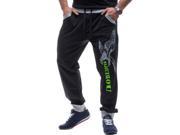 Leisure Style Letters Pattern Men’s Sports Pants Black M