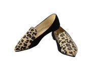 Metal Head Leopard Elegant Flat New Single Shoes for Pregnant Women 37 Yard Black Size Small