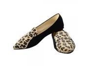 Metal Head Leopard Elegant Flat New Single Shoes for Pregnant Women 39 Yard Black Size Small
