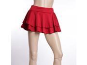 Preppy Style Sweet Skirt Layers Skirt Wine Red S