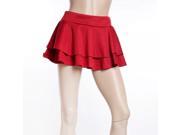 Preppy Style Sweet Skirt Layers Skirt Wine Red L